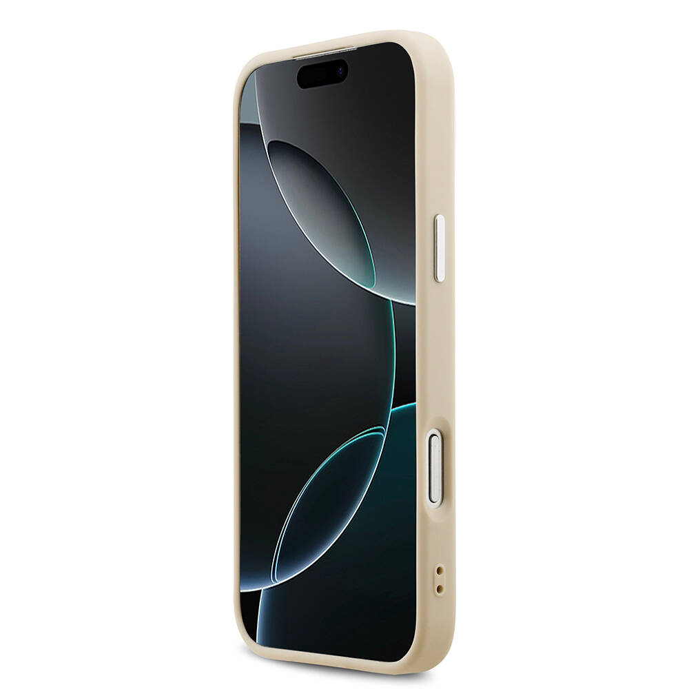 Apple iPhone 17 Pro Max Kılıf Guess Orjinal Lisanslı M-safe Şarj Özellikli Sıcak Baskılı Klasik Yazı Logolu PU Deri Peony Kapak - 15