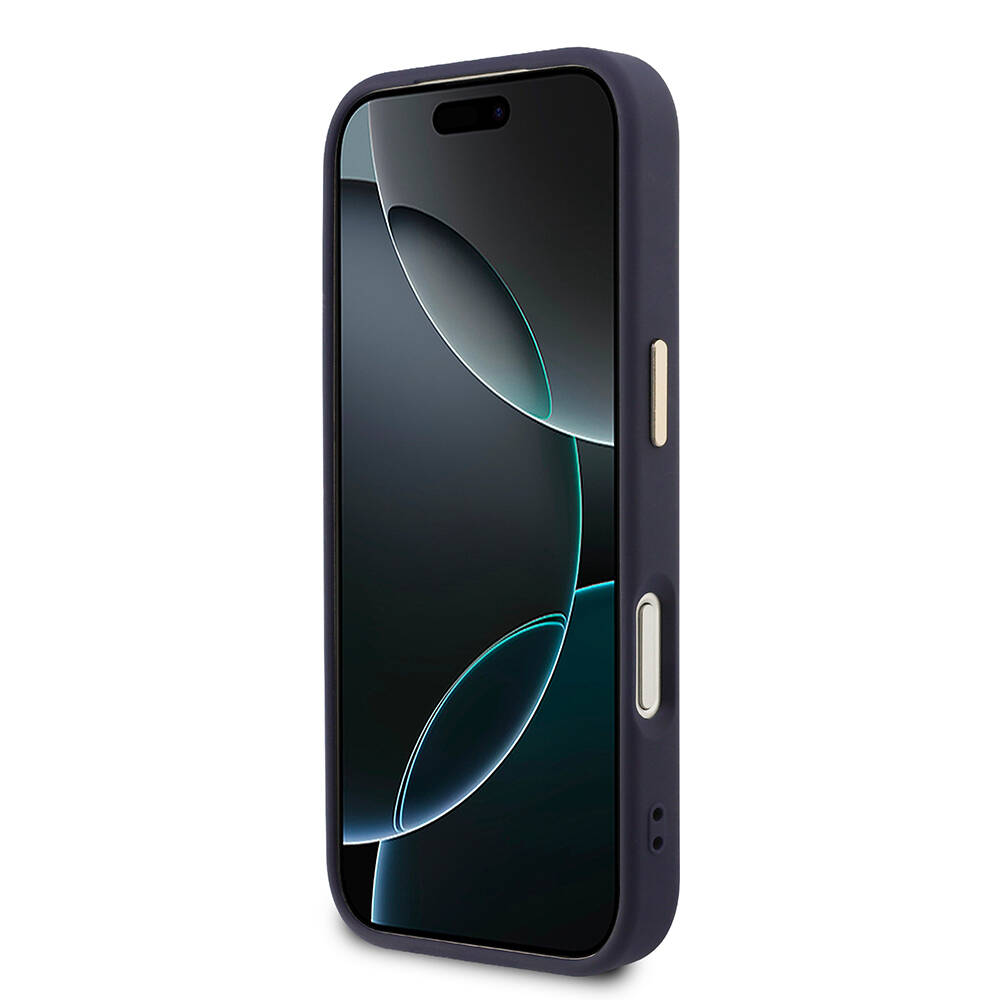 Apple iPhone 17 Pro Max Kılıf Guess Orjinal Lisanslı M-safe Şarj Özellikli Sıcak Baskılı Yazı Logolu PU Deri Peony Kapak - 5