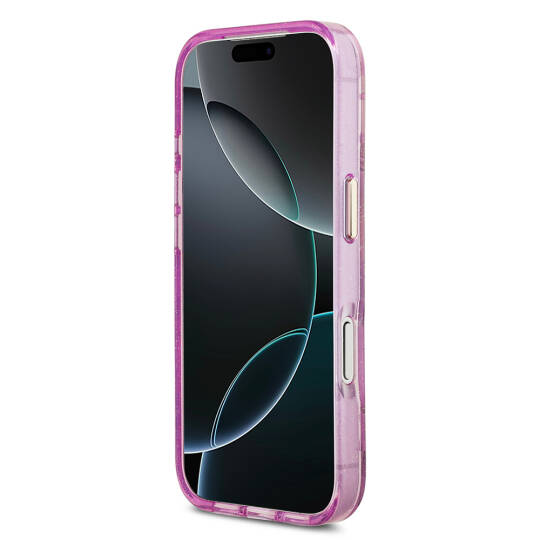 Apple iPhone 17 Pro Max Kılıf Guess Orjinal Lisanslı M-safe Şarj Özellikli Simli Çiçek Desenli Metal Kamera Çerçeveli Üçgen Logolu Kapak - 9