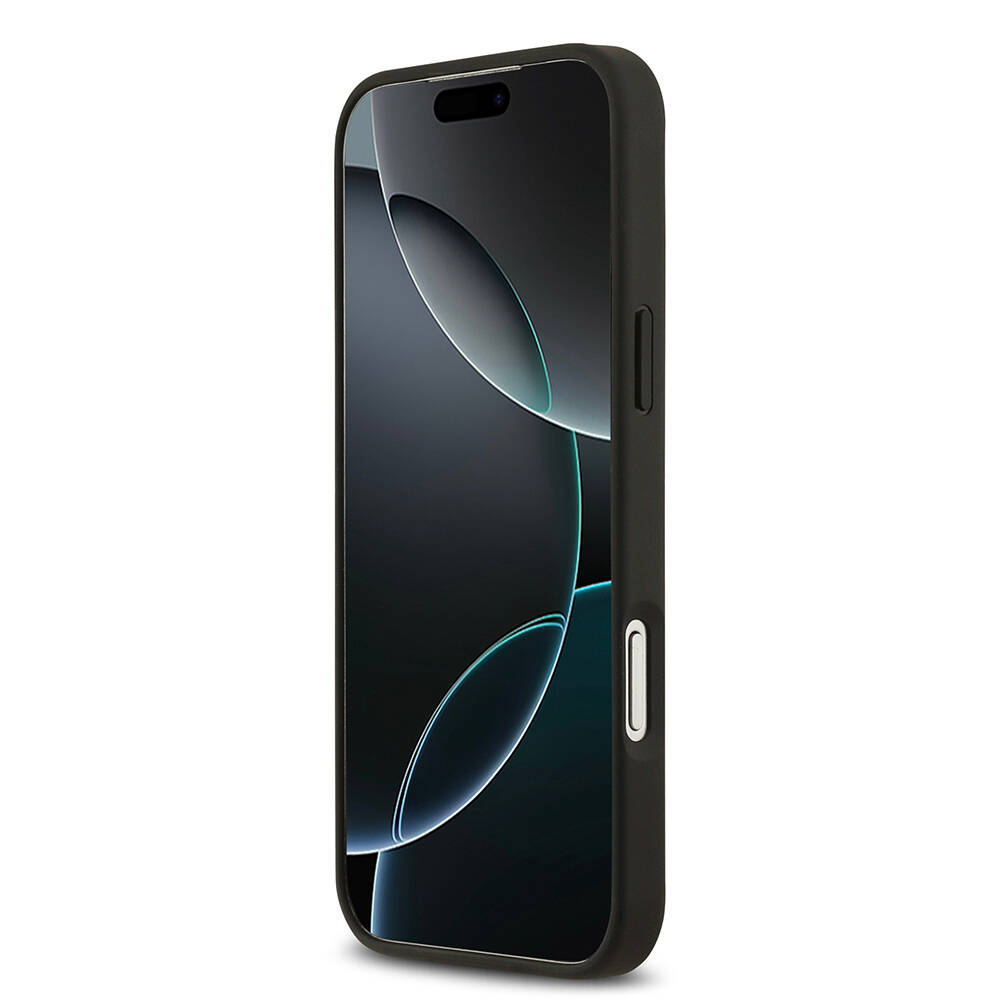 Apple iPhone 17 Pro Max Kılıf Guess Orjinal Lisanslı M-safe Şarj Özellikli Taneli Çiçek Tasarımlı Metal Yazı Logolu Kapak - 7