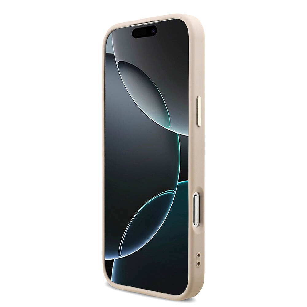 Apple iPhone 17 Pro Max Kılıf Guess Orjinal Lisanslı M-safe Şarj Özellikli Taşlı Üçgen Logo 4G Desenli Kapak - 8