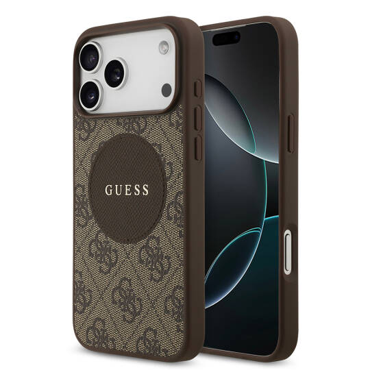 Apple iPhone 17 Pro Max Kılıf Guess Orjinal Lisanslı M-safe Şarj Özellikli Yazı Logolu Circle Classic Kapak - 4