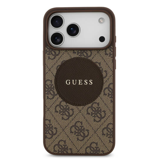 Apple iPhone 17 Pro Max Kılıf Guess Orjinal Lisanslı M-safe Şarj Özellikli Yazı Logolu Circle Classic Kapak - 5