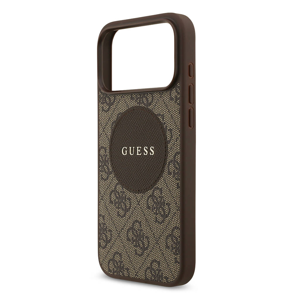 Apple iPhone 17 Pro Max Kılıf Guess Orjinal Lisanslı M-safe Şarj Özellikli Yazı Logolu Circle Classic Kapak - 9