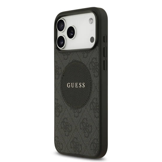 Apple iPhone 17 Pro Max Kılıf Guess Orjinal Lisanslı M-safe Şarj Özellikli Yazı Logolu Circle Classic Kapak - 11