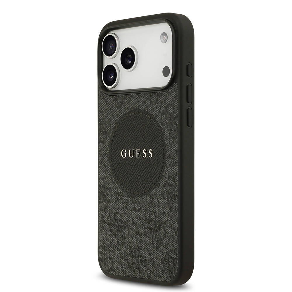 Apple iPhone 17 Pro Max Kılıf Guess Orjinal Lisanslı M-safe Şarj Özellikli Yazı Logolu Circle Classic Kapak - 11
