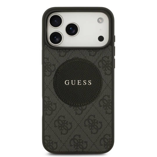 Apple iPhone 17 Pro Max Kılıf Guess Orjinal Lisanslı M-safe Şarj Özellikli Yazı Logolu Circle Classic Kapak - 12