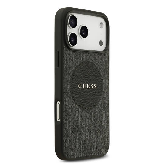 Apple iPhone 17 Pro Max Kılıf Guess Orjinal Lisanslı M-safe Şarj Özellikli Yazı Logolu Circle Classic Kapak - 13
