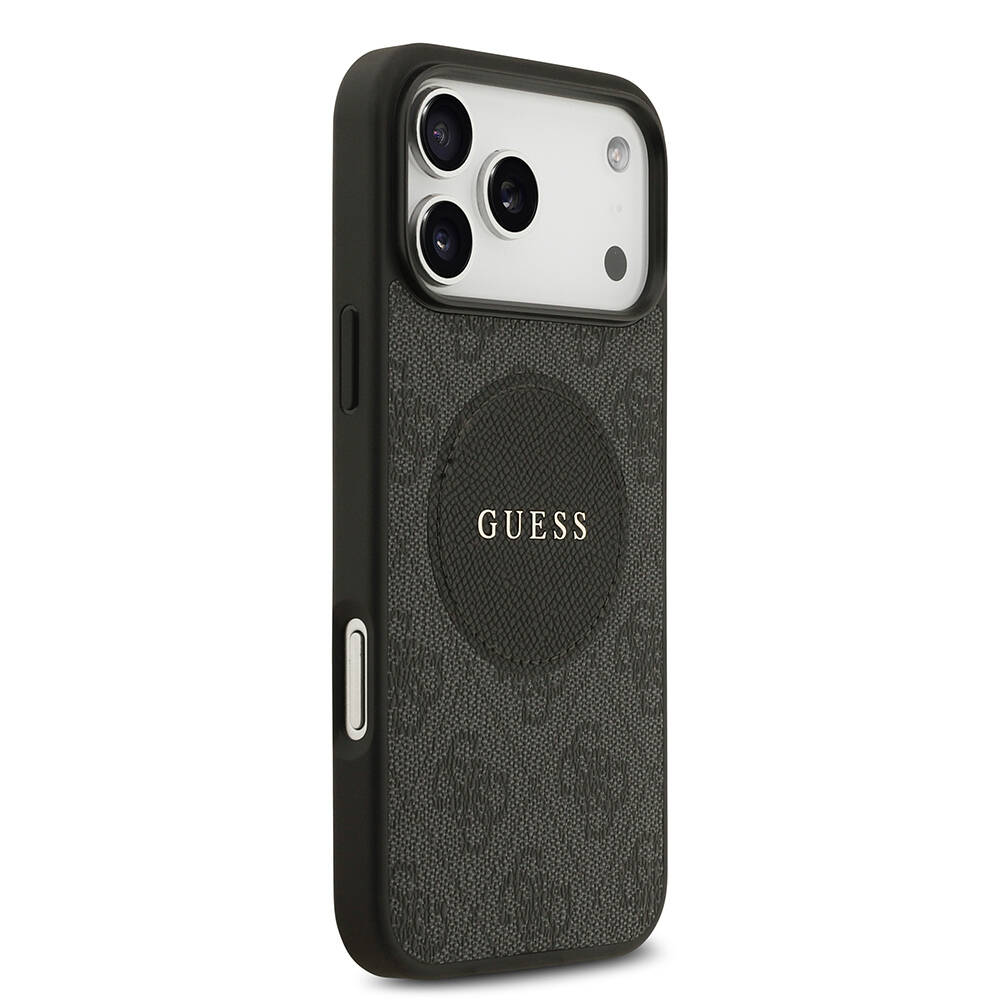 Apple iPhone 17 Pro Max Kılıf Guess Orjinal Lisanslı M-safe Şarj Özellikli Yazı Logolu Circle Classic Kapak - 13