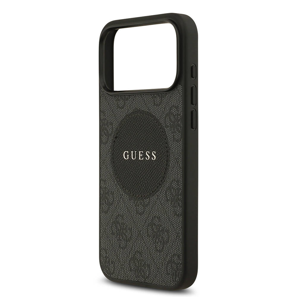 Apple iPhone 17 Pro Max Kılıf Guess Orjinal Lisanslı M-safe Şarj Özellikli Yazı Logolu Circle Classic Kapak - 15