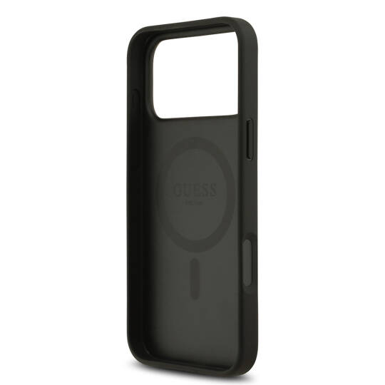 Apple iPhone 17 Pro Max Kılıf Guess Orjinal Lisanslı M-safe Şarj Özellikli Yazı Logolu Circle Classic Kapak - 16