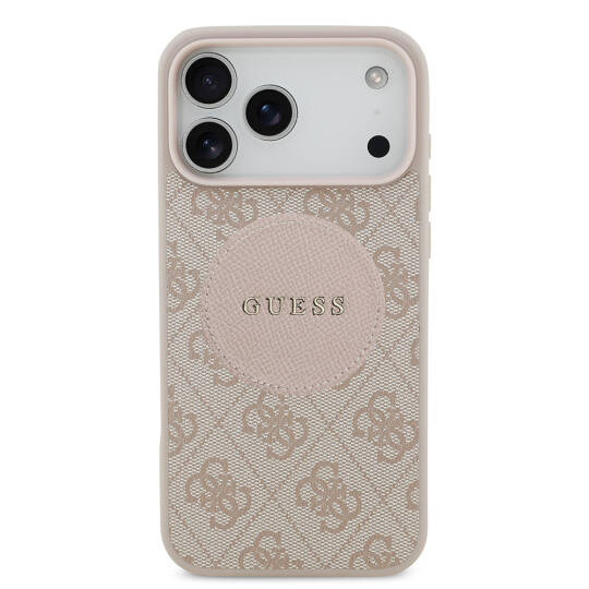 Apple iPhone 17 Pro Max Kılıf Guess Orjinal Lisanslı M-safe Şarj Özellikli Yazı Logolu Circle Classic Kapak - 18
