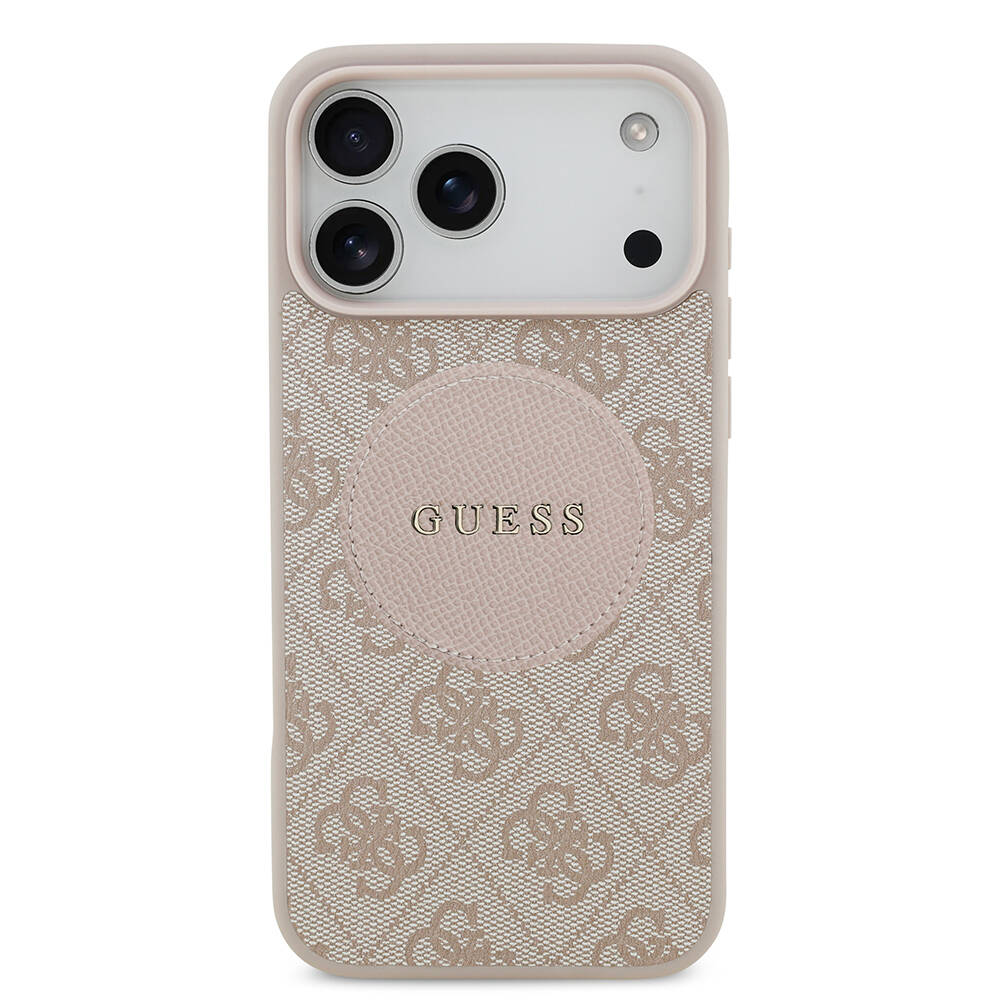 Apple iPhone 17 Pro Max Kılıf Guess Orjinal Lisanslı M-safe Şarj Özellikli Yazı Logolu Circle Classic Kapak - 18