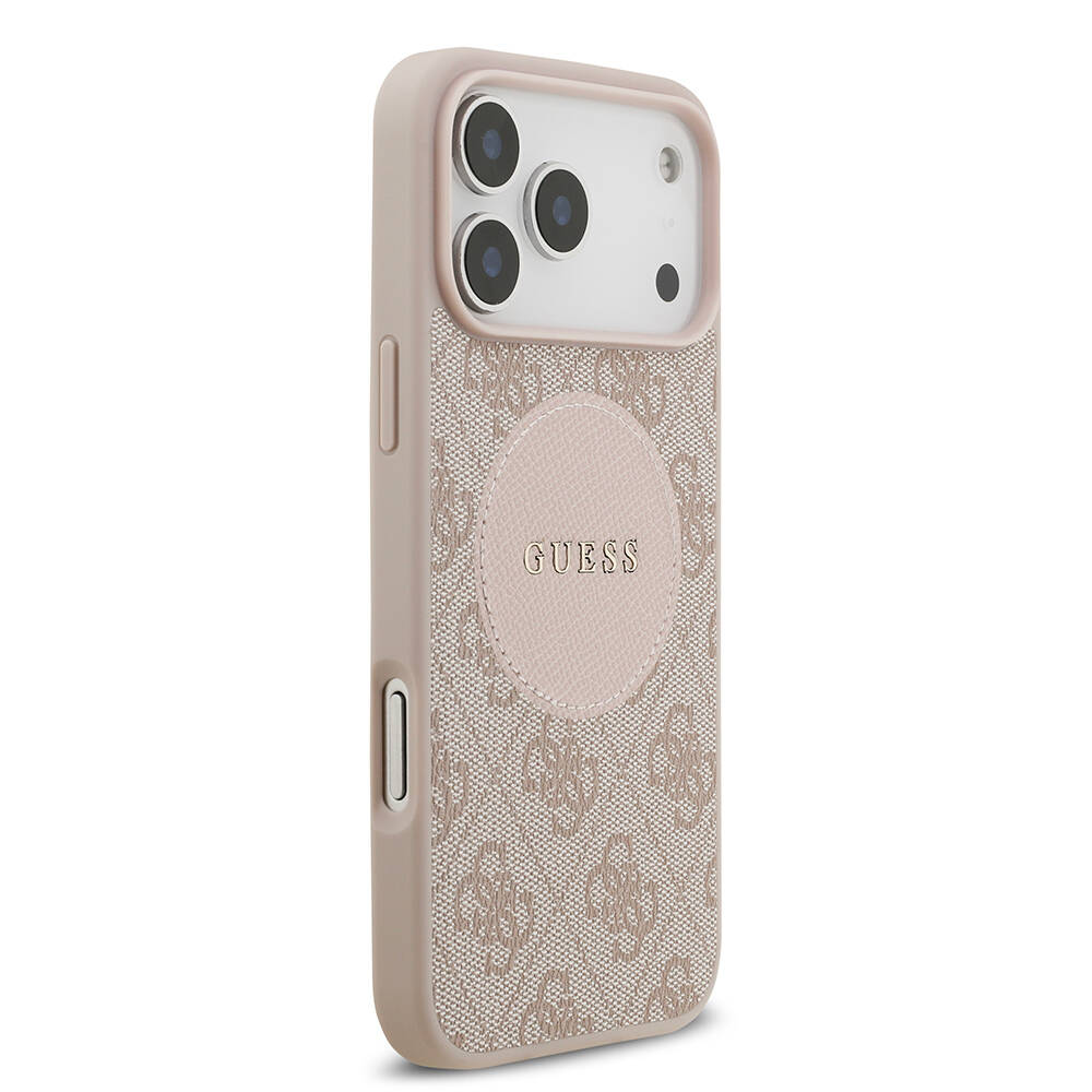 Apple iPhone 17 Pro Max Kılıf Guess Orjinal Lisanslı M-safe Şarj Özellikli Yazı Logolu Circle Classic Kapak - 19