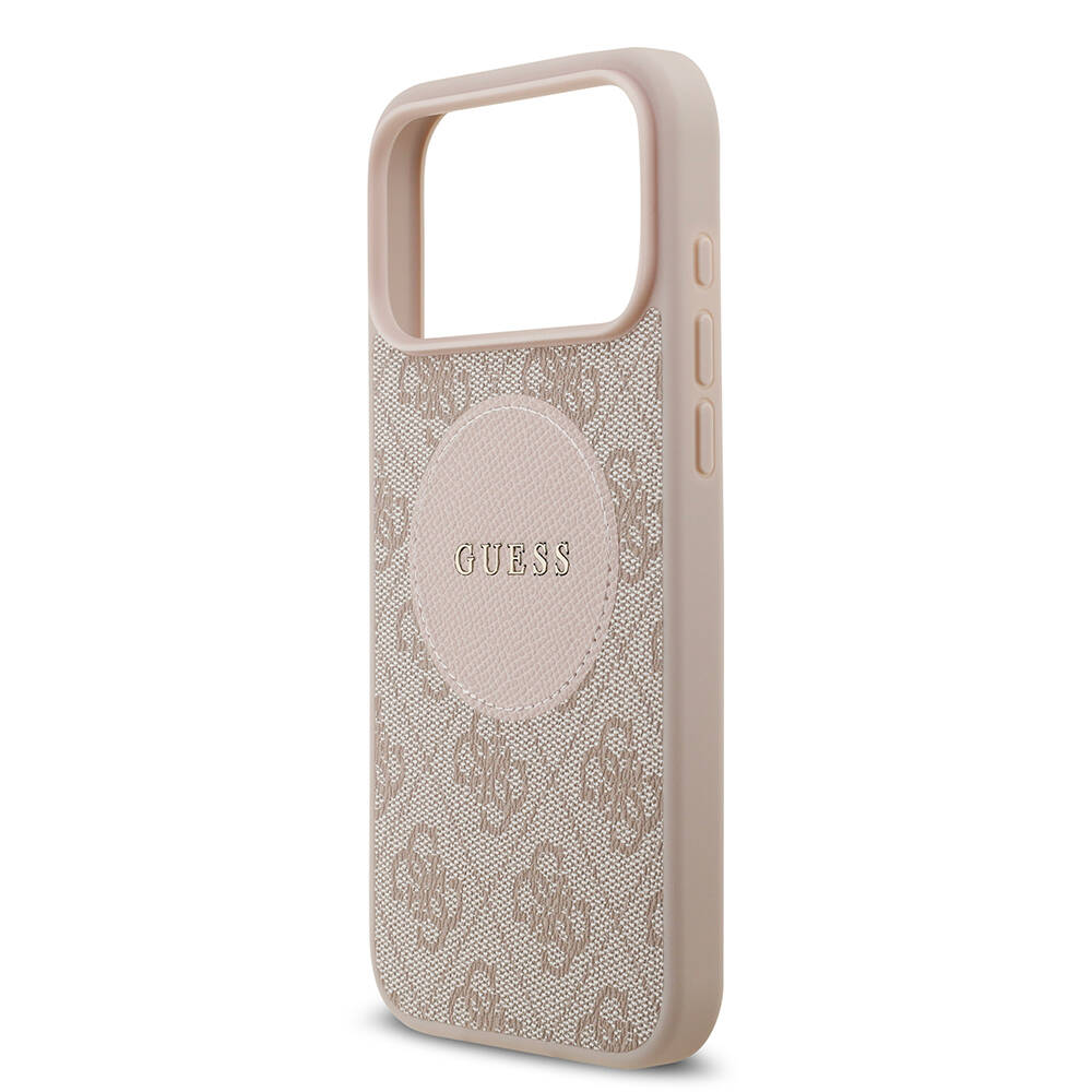 Apple iPhone 17 Pro Max Kılıf Guess Orjinal Lisanslı M-safe Şarj Özellikli Yazı Logolu Circle Classic Kapak - 21