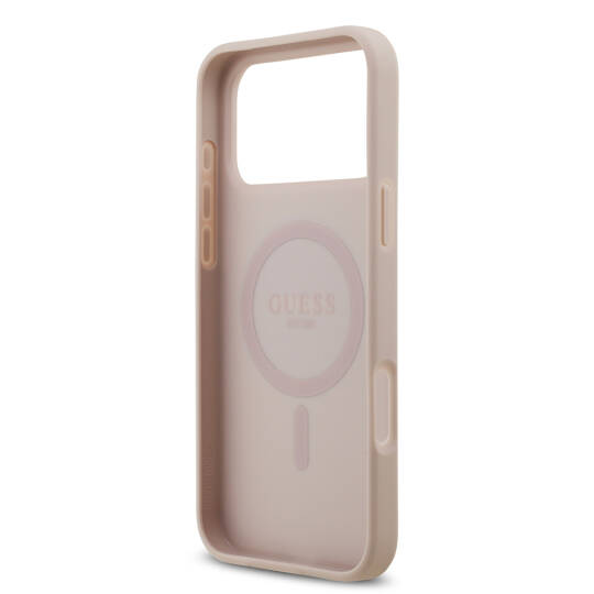 Apple iPhone 17 Pro Max Kılıf Guess Orjinal Lisanslı M-safe Şarj Özellikli Yazı Logolu Circle Classic Kapak - 22