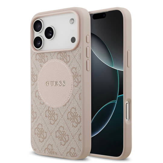 Apple iPhone 17 Pro Max Kılıf Guess Orjinal Lisanslı M-safe Şarj Özellikli Yazı Logolu Circle Classic Kapak - 1