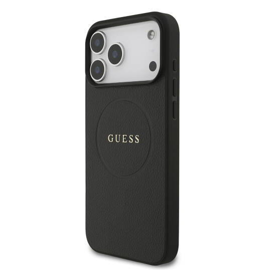 Apple iPhone 17 Pro Max Kılıf Guess Orjinal Lisanslı M-safe Şarj Özellikli Yazı Logolu PU Deri Kapak - 3