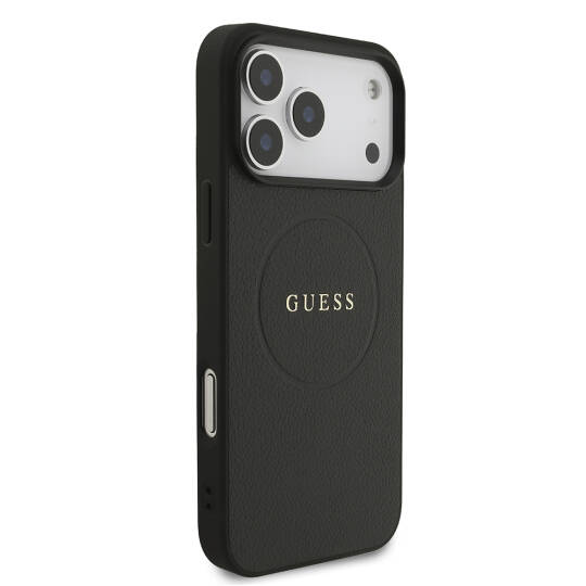 Apple iPhone 17 Pro Max Kılıf Guess Orjinal Lisanslı M-safe Şarj Özellikli Yazı Logolu PU Deri Kapak - 5