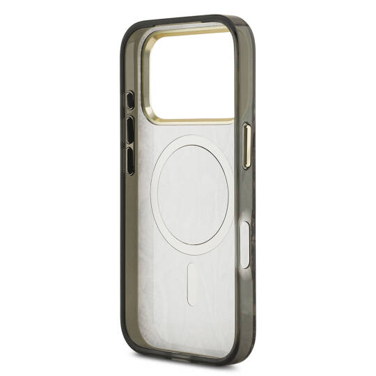 Apple iPhone 17 Pro Max Kılıf Guess Orjinal Lisanslı M-safe Şarj Özellikli Yazı Logolu Python Desenli Kapak - 9