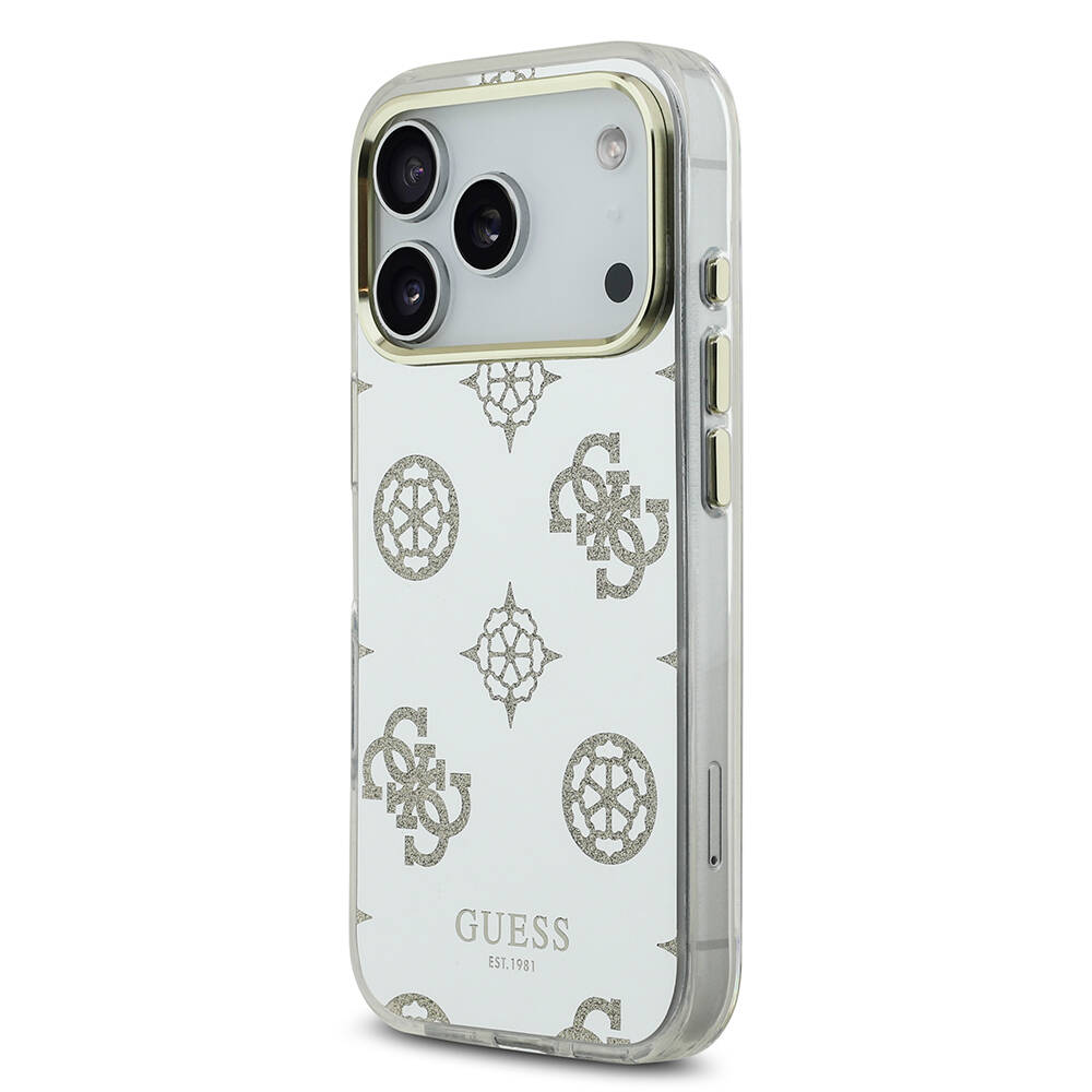 Apple iPhone 17 Pro Max Kılıf Guess Orjinal Lisanslı Metal Kamera Çerçeveli Simli Aynalı Kapak - 6