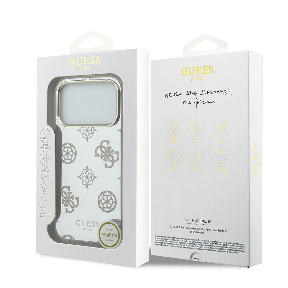 Apple iPhone 17 Pro Max Kılıf Guess Orjinal Lisanslı Metal Kamera Çerçeveli Simli Aynalı Kapak - 10