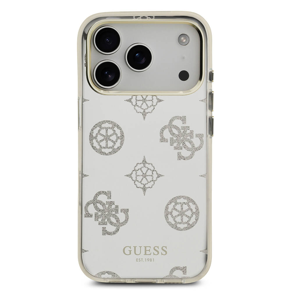 Apple iPhone 17 Pro Max Kılıf Guess Orjinal Lisanslı Metal Kamera Çerçeveli Simli Aynalı Kapak - 12