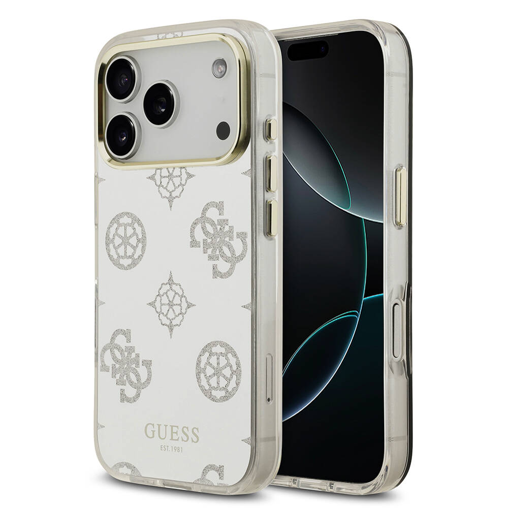 Apple iPhone 17 Pro Max Kılıf Guess Orjinal Lisanslı Metal Kamera Çerçeveli Simli Aynalı Kapak - 1