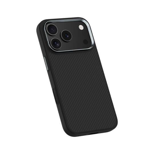 Apple iPhone 17 Pro Max Kılıf Karbon Fiber M-safe Şarj Özellikli Benks Hybrid ArmorPro 600D Kevlar Kapak - 4