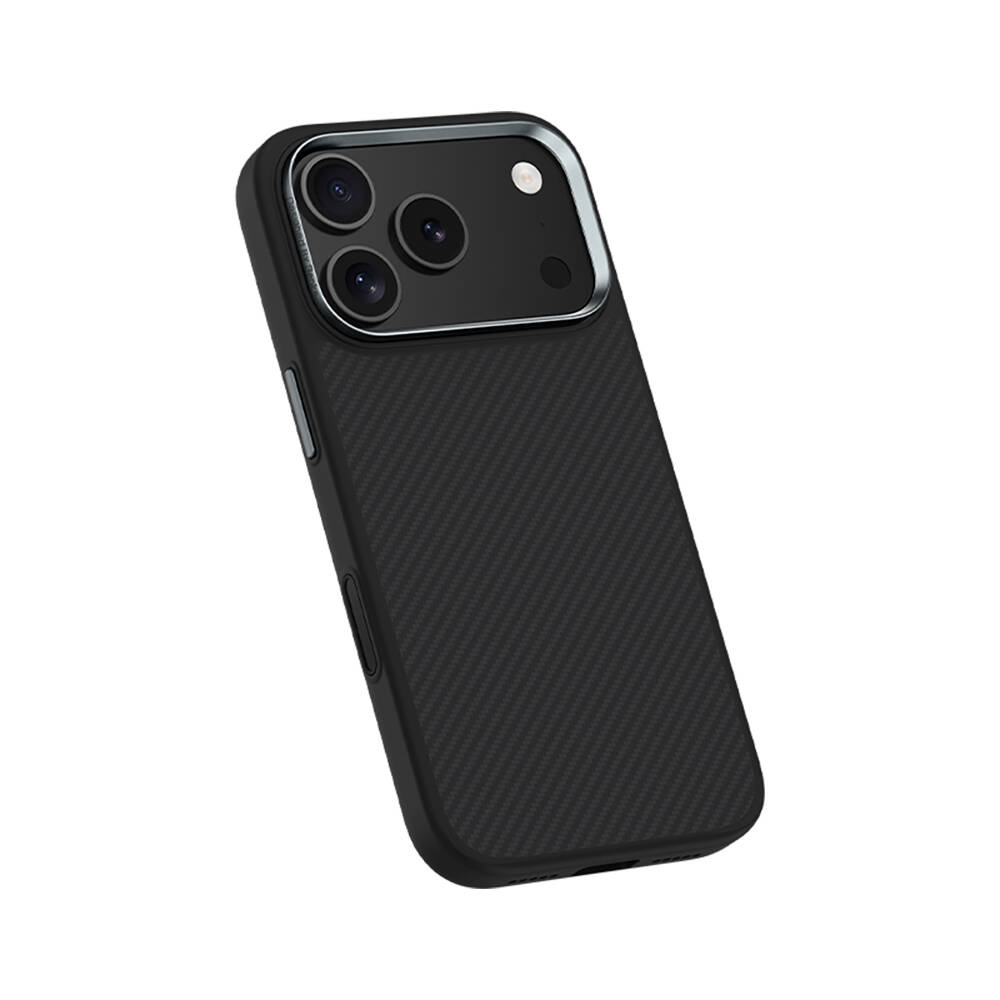 Apple iPhone 17 Pro Max Kılıf Karbon Fiber M-safe Şarj Özellikli Benks Hybrid ArmorPro 600D Kevlar Kapak - 4