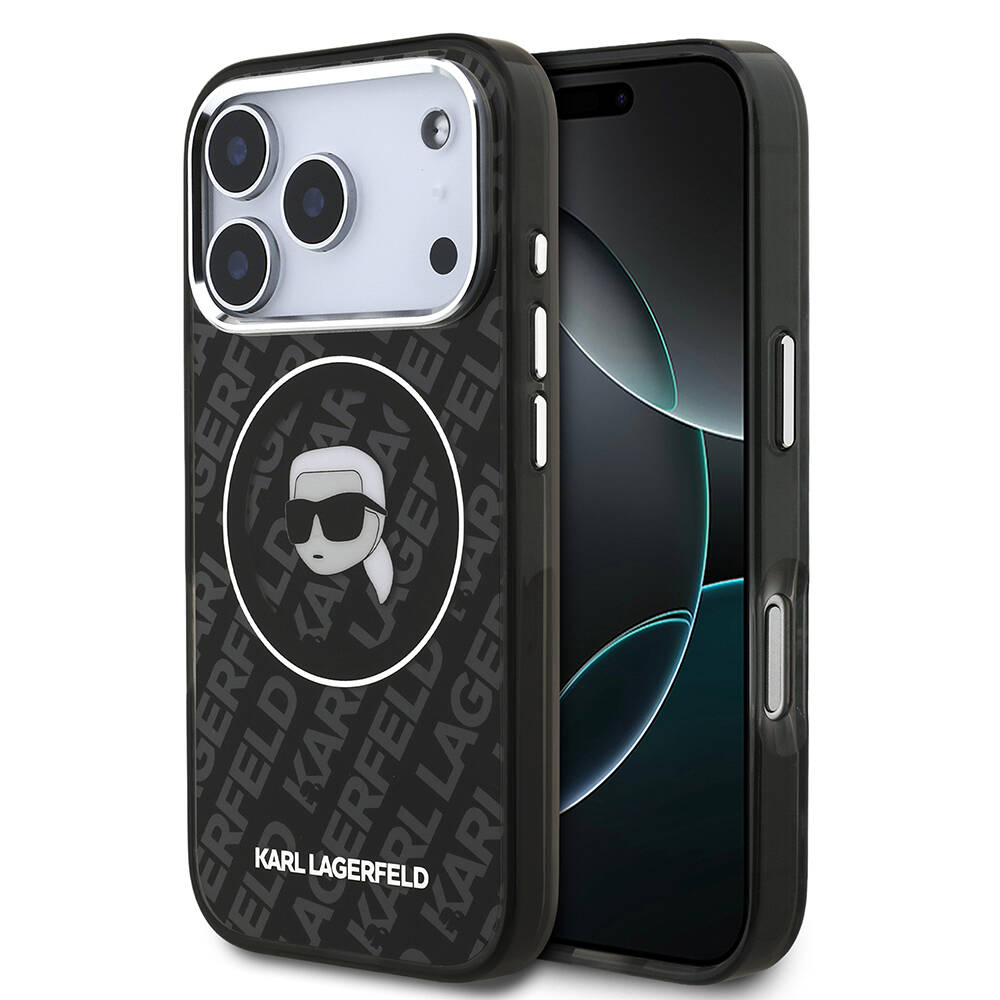 Apple iPhone 17 Pro Max Kılıf Karl Lagerfeld Orjinal Lisanslı IML Baskılı KL Heads Kapak - 1