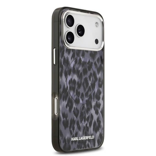 Apple iPhone 17 Pro Max Kılıf Karl Lagerfeld Orjinal Lisanslı M-safe Şarj Özellikli IML Leopar Baskılı Kapak - 6