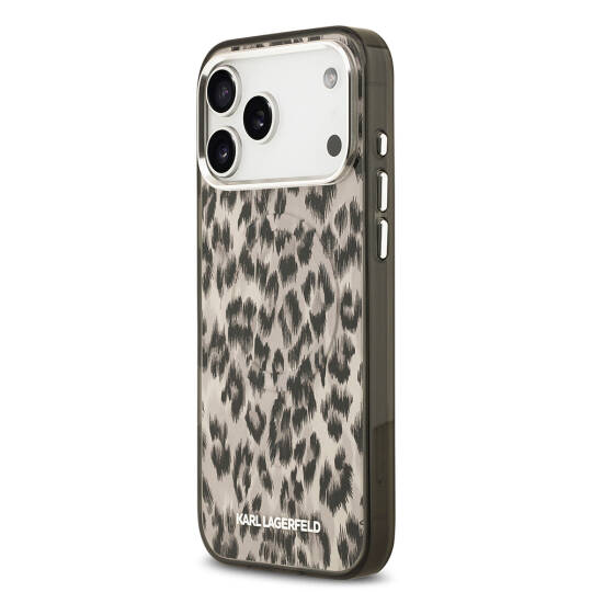 Apple iPhone 17 Pro Max Kılıf Karl Lagerfeld Orjinal Lisanslı M-safe Şarj Özellikli IML Leopar Baskılı Kapak - 10