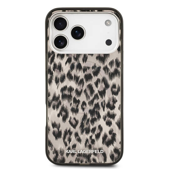 Apple iPhone 17 Pro Max Kılıf Karl Lagerfeld Orjinal Lisanslı M-safe Şarj Özellikli IML Leopar Baskılı Kapak - 11