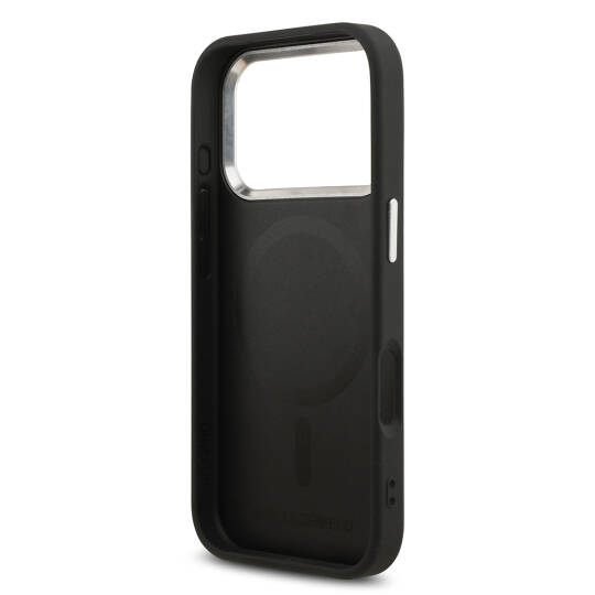 Apple iPhone 17 Pro Max Kılıf Karl Lagerfeld Orjinal Lisanslı M-safe Şarj Özellikli Metal Kamera ve Buton Tasarımlı Choupette PU Deri Kapak - 8