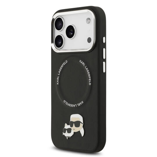 Apple iPhone 17 Pro Max Kılıf Karl Lagerfeld Orjinal Lisanslı M-safe Şarj Özellikli Metal Kamera ve Buton Tasarımlı K&C PU Deri Kapak - 5
