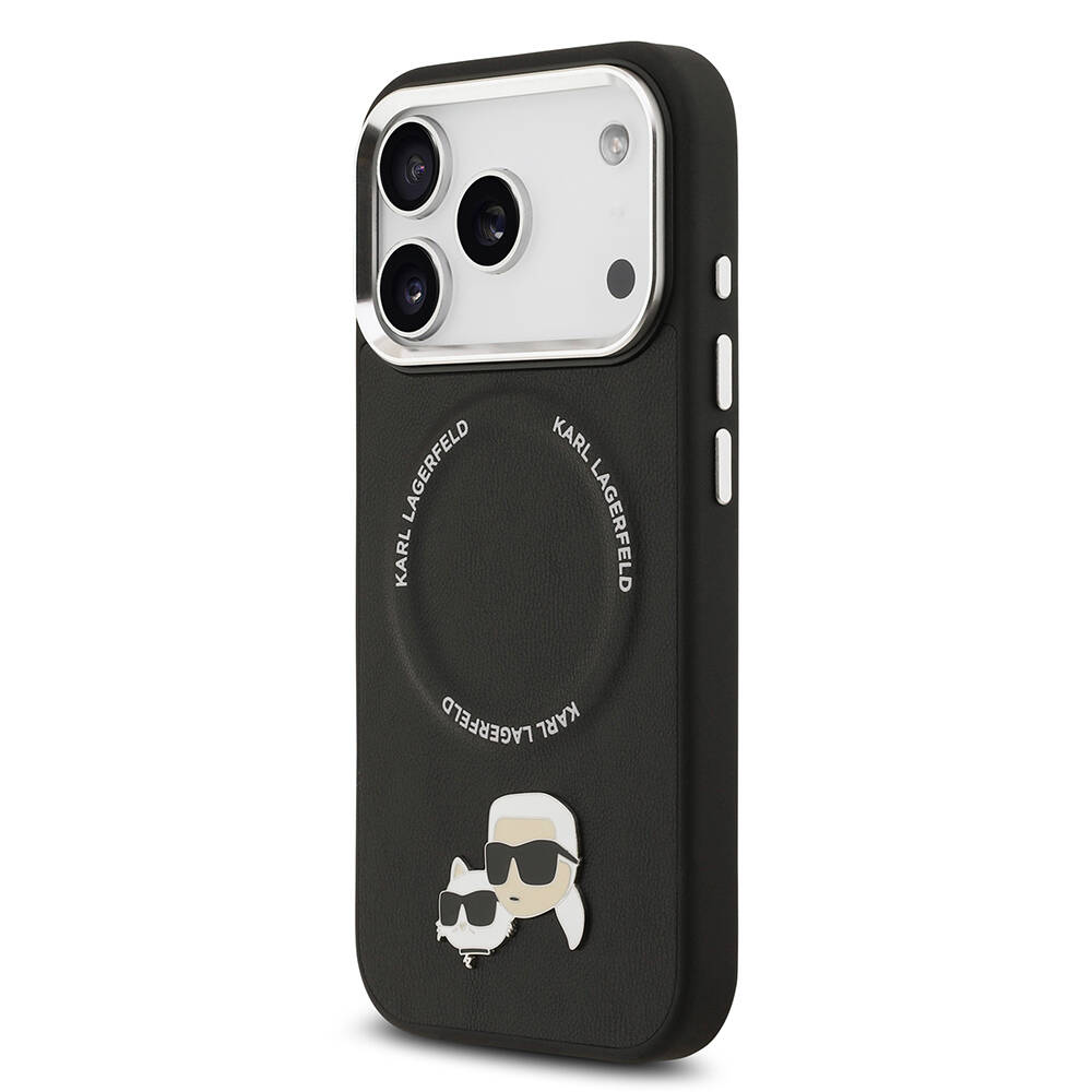 Apple iPhone 17 Pro Max Kılıf Karl Lagerfeld Orjinal Lisanslı M-safe Şarj Özellikli Metal Kamera ve Buton Tasarımlı K&C PU Deri Kapak - 5