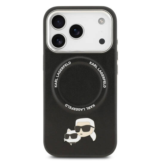 Apple iPhone 17 Pro Max Kılıf Karl Lagerfeld Orjinal Lisanslı M-safe Şarj Özellikli Metal Kamera ve Buton Tasarımlı K&C PU Deri Kapak - 6