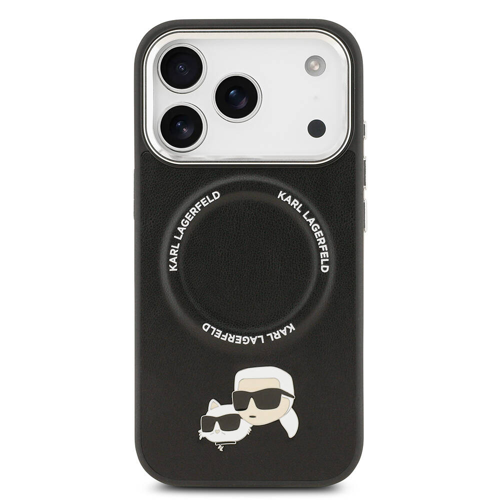 Apple iPhone 17 Pro Max Kılıf Karl Lagerfeld Orjinal Lisanslı M-safe Şarj Özellikli Metal Kamera ve Buton Tasarımlı K&C PU Deri Kapak - 6