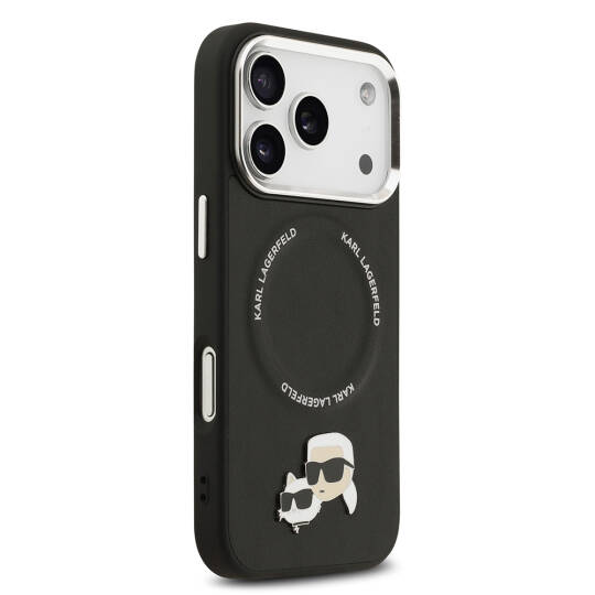 Apple iPhone 17 Pro Max Kılıf Karl Lagerfeld Orjinal Lisanslı M-safe Şarj Özellikli Metal Kamera ve Buton Tasarımlı K&C PU Deri Kapak - 7