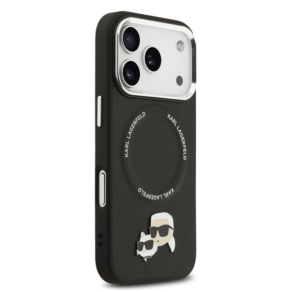 Apple iPhone 17 Pro Max Kılıf Karl Lagerfeld Orjinal Lisanslı M-safe Şarj Özellikli Metal Kamera ve Buton Tasarımlı K&C PU Deri Kapak - 7