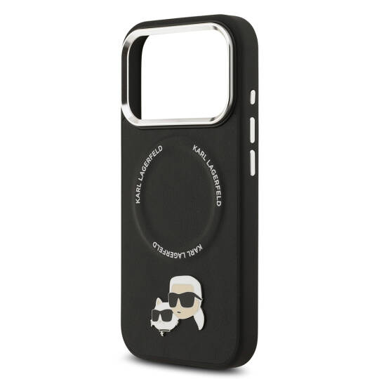 Apple iPhone 17 Pro Max Kılıf Karl Lagerfeld Orjinal Lisanslı M-safe Şarj Özellikli Metal Kamera ve Buton Tasarımlı K&C PU Deri Kapak - 9