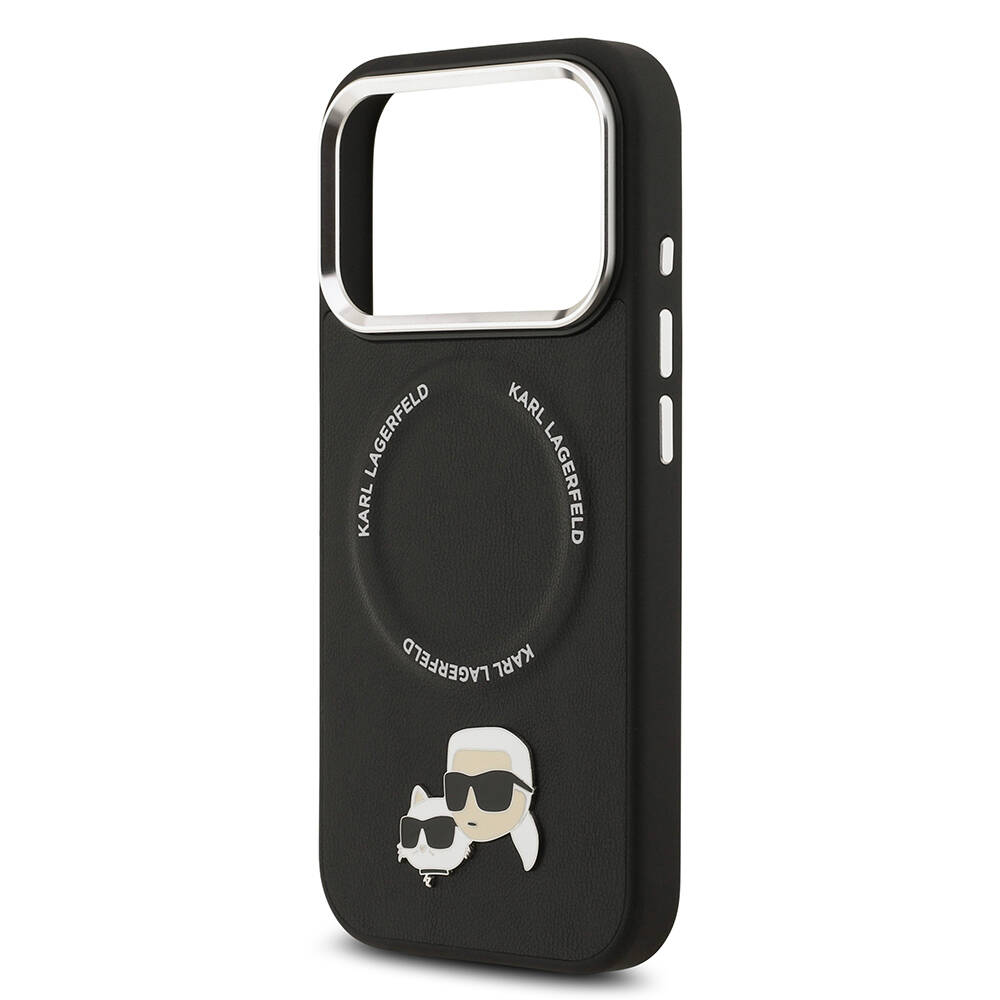Apple iPhone 17 Pro Max Kılıf Karl Lagerfeld Orjinal Lisanslı M-safe Şarj Özellikli Metal Kamera ve Buton Tasarımlı K&C PU Deri Kapak - 9