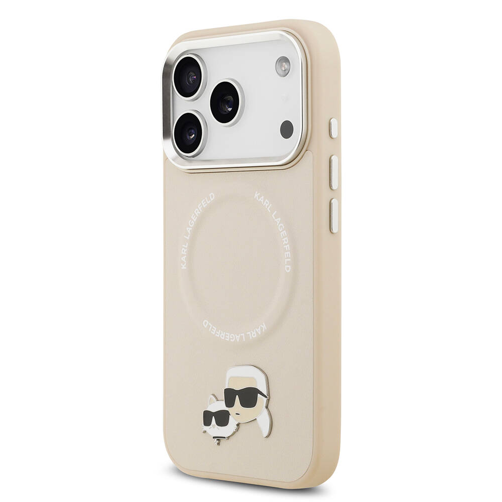 Apple iPhone 17 Pro Max Kılıf Karl Lagerfeld Orjinal Lisanslı M-safe Şarj Özellikli Metal Kamera ve Buton Tasarımlı K&C PU Deri Kapak - 11