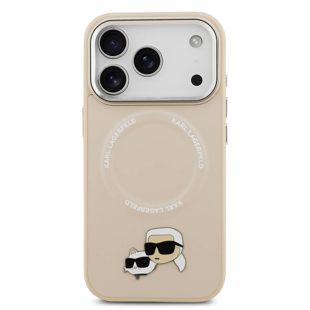 Apple iPhone 17 Pro Max Kılıf Karl Lagerfeld Orjinal Lisanslı M-safe Şarj Özellikli Metal Kamera ve Buton Tasarımlı K&C PU Deri Kapak - 12