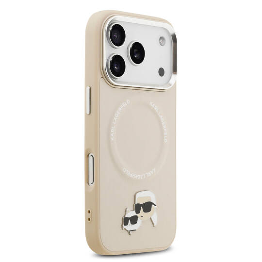 Apple iPhone 17 Pro Max Kılıf Karl Lagerfeld Orjinal Lisanslı M-safe Şarj Özellikli Metal Kamera ve Buton Tasarımlı K&C PU Deri Kapak - 13