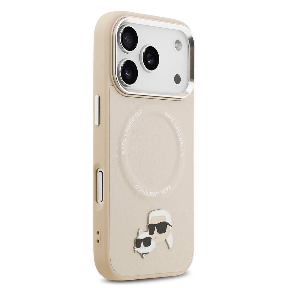 Apple iPhone 17 Pro Max Kılıf Karl Lagerfeld Orjinal Lisanslı M-safe Şarj Özellikli Metal Kamera ve Buton Tasarımlı K&C PU Deri Kapak - 13