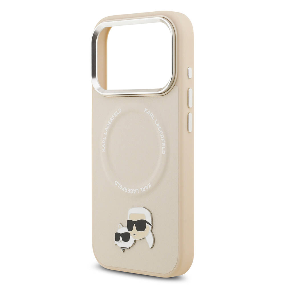 Apple iPhone 17 Pro Max Kılıf Karl Lagerfeld Orjinal Lisanslı M-safe Şarj Özellikli Metal Kamera ve Buton Tasarımlı K&C PU Deri Kapak - 15