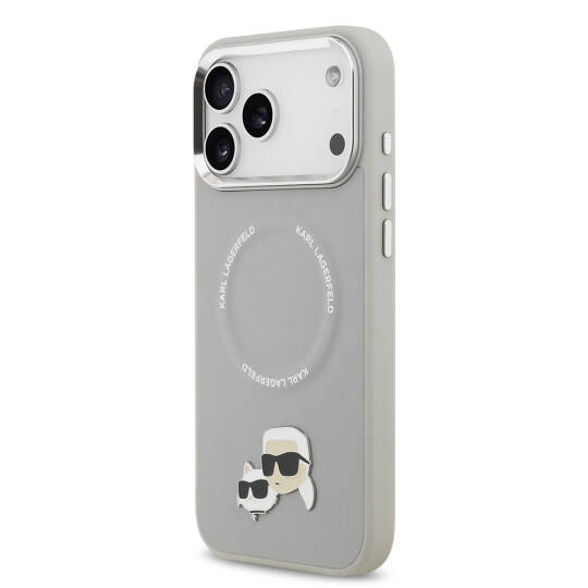 Apple iPhone 17 Pro Max Kılıf Karl Lagerfeld Orjinal Lisanslı M-safe Şarj Özellikli Metal Kamera ve Buton Tasarımlı K&C PU Deri Kapak - 17