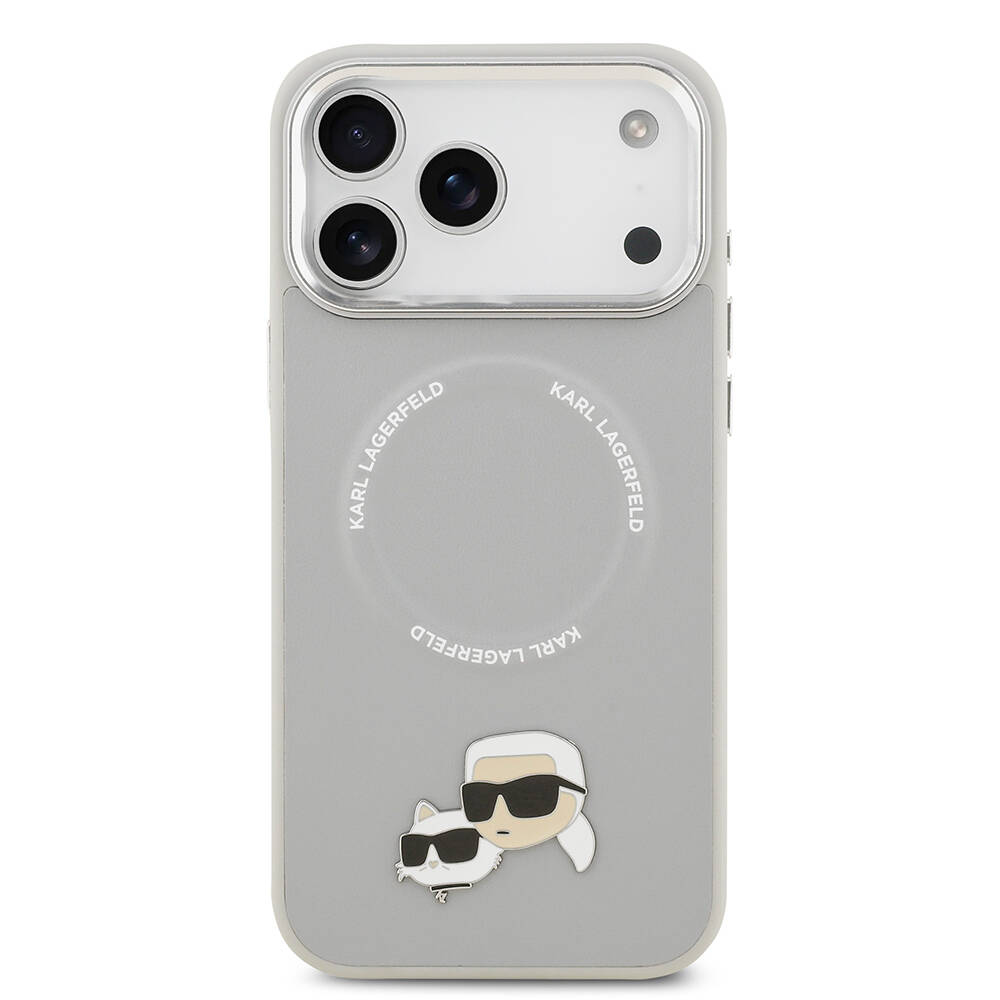 Apple iPhone 17 Pro Max Kılıf Karl Lagerfeld Orjinal Lisanslı M-safe Şarj Özellikli Metal Kamera ve Buton Tasarımlı K&C PU Deri Kapak - 18
